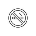 No smoking outline icon