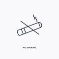 No smoking outline icon. Simple linear element illustration. Isolated line No smoking icon on white background. Thin stroke sign