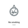 No smoking outline vector icon. Thin line black no smoking icon, flat vector simple element illustration from editable hotel