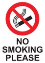 No smoking please sign Royalty Free Stock Photo