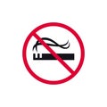 No smoking prohibited sign, no tobacco day forbidden modern round sticker, vector illustration Royalty Free Stock Photo