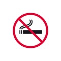 No smoking prohibited sign, no tobacco day forbidden modern round sticker, vector illustration Royalty Free Stock Photo