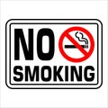 NO SMOKING prohobition forbidden sign vector illustration. Royalty Free Stock Photo