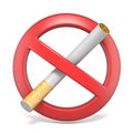 No smoking red sign 3D Royalty Free Stock Photo