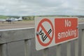 No smoking sign at airport. Royalty Free Stock Photo