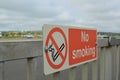 No smoking sign at airport. Royalty Free Stock Photo