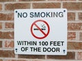 No Smoking Sign on a Brick Wall