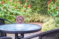 No smoking sign in a cafe and the park