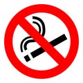 No smoking  sign. Forbidden sign icon isolated on white background vector illustration Royalty Free Stock Photo