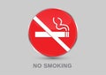 No smoking sign on gray background. Labels No smoking stickers. EPS 10 vector illustration