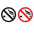 No smoking sign icon black color isolated on white background. EPS 10 vector Royalty Free Stock Photo