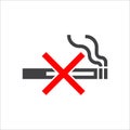 No Smoking sign icon. Cigarette symbol icon