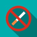 No smoking sign icon, flat style Royalty Free Stock Photo