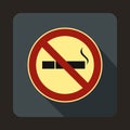 No smoking sign icon in flat style Royalty Free Stock Photo