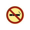 No smoking sign icon, flat style Royalty Free Stock Photo