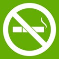 No smoking sign icon green Royalty Free Stock Photo