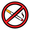 No smoking sign icon, icon cartoon Royalty Free Stock Photo