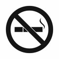No smoking sign icon, simple style Royalty Free Stock Photo