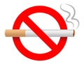 No smoking sign icon. Stop cigarette symbol. Vector Royalty Free Stock Photo
