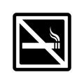 No smoking sign icon vector isolated on white background, No smoking sign sign , warning symbol Royalty Free Stock Photo