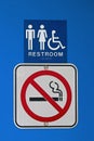 A no smoking sign at a rest stop