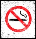 No smoking sign. Stop smoke symbol. Rough Healthcare Grunge Background