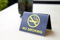 No smoking sign on the table Royalty Free Stock Photo