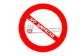 No smoking sign on white background Royalty Free Stock Photo