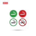 No smoking and smoking area sign vector isolated
