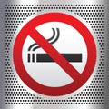 No smoking symbol on a chromium background