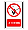 No Smoking Symbol Sign, Vector Illustration, Isolate On White Background Label. EPS10 Royalty Free Stock Photo