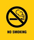 No smoking. Vector prohibition sign. A black circle with a black diagonal line through it.