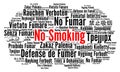 No smoking word cloud in different languages Royalty Free Stock Photo
