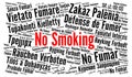 No smoking word cloud in different languages