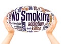 No Smoking word cloud hand sphere concept Royalty Free Stock Photo