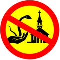 No snake in church warning sign vector graphics illustration Royalty Free Stock Photo