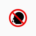 No snot icon, no runny nose vector, prohibit, forbidden