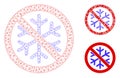 No Snowflake Vector Mesh Wire Frame Model and Triangle Mosaic Icon Royalty Free Stock Photo