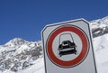 No snowmobile sign Royalty Free Stock Photo