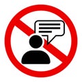 No social media censorship, ban sign with symbol of user account typing a message or a post. Royalty Free Stock Photo