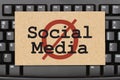 No social media message on a black keyboard