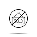 No sold, nameplate icon. Simple thin line, outline vector of real estate ban, prohibition, embargo, interdict, forbiddance icons Royalty Free Stock Photo