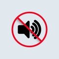 No sound icon. Mute button speaker. Volume off symbol. Vector EPS 10. Isolated on background Royalty Free Stock Photo