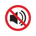 The no sound icon. Volume Off symbol. Flat Vector illustration Royalty Free Stock Photo