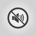 The no sound icon. Volume Off symbol. Flat Royalty Free Stock Photo