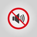 The no sound icon. Volume Off symbol. Flat Royalty Free Stock Photo