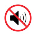 The no sound icon. Volume Off symbol. Flat Vector illustration. Royalty Free Stock Photo