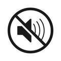 The no sound icon. Volume Off symbol. Flat Vector illustration. Royalty Free Stock Photo