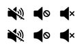 No sound, mute speaker icon vector. Audio off sign symbol