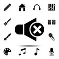 no sound, mute symbol sign icon. Simple glyph vector element of web, minimalistic icons set for UI and UX, website or mobile